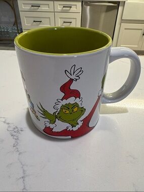 Bioworld Green Grinch Holiday Mug with White Exterior